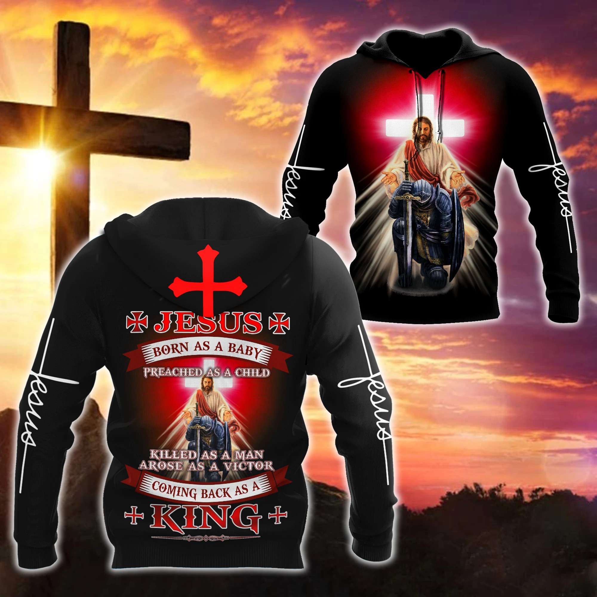 Easter Jesus born as a baby coming back as a king 3d all over printed hoodie – Hothot 110321