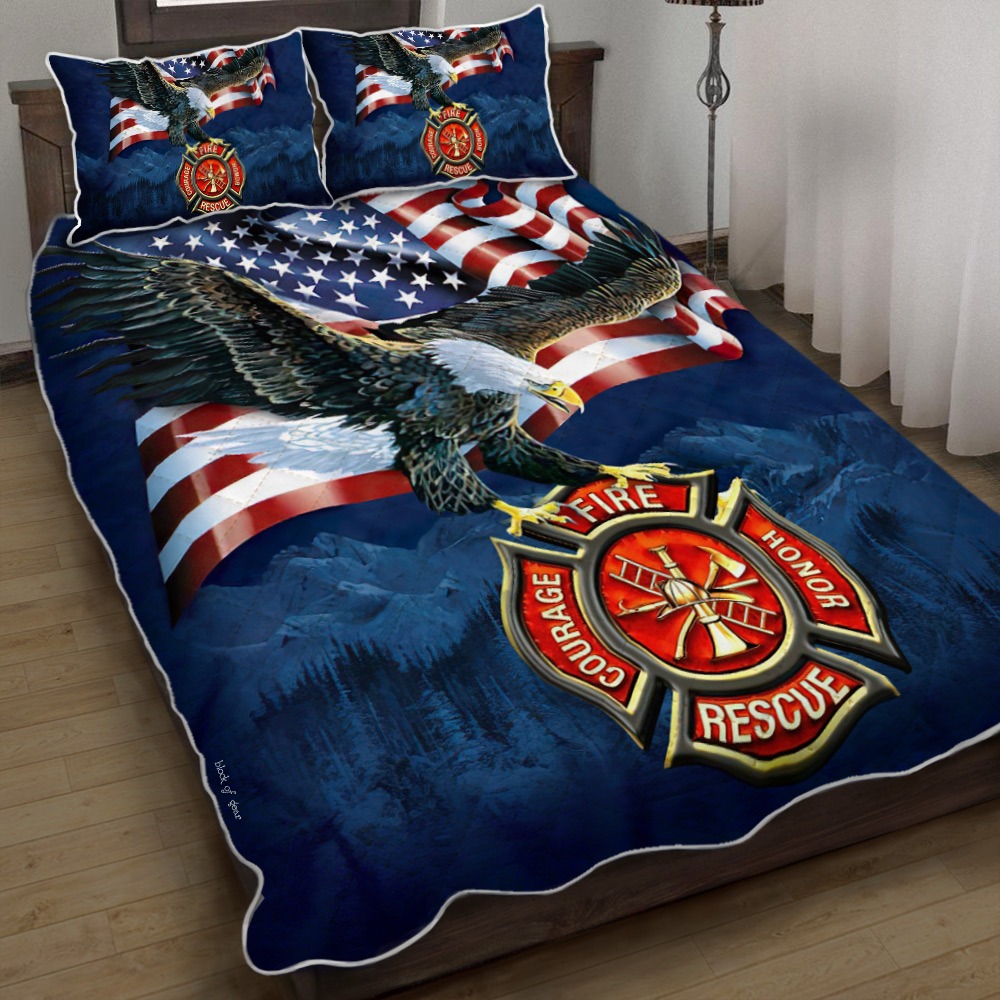 Firefighter american eagle bedding set 1