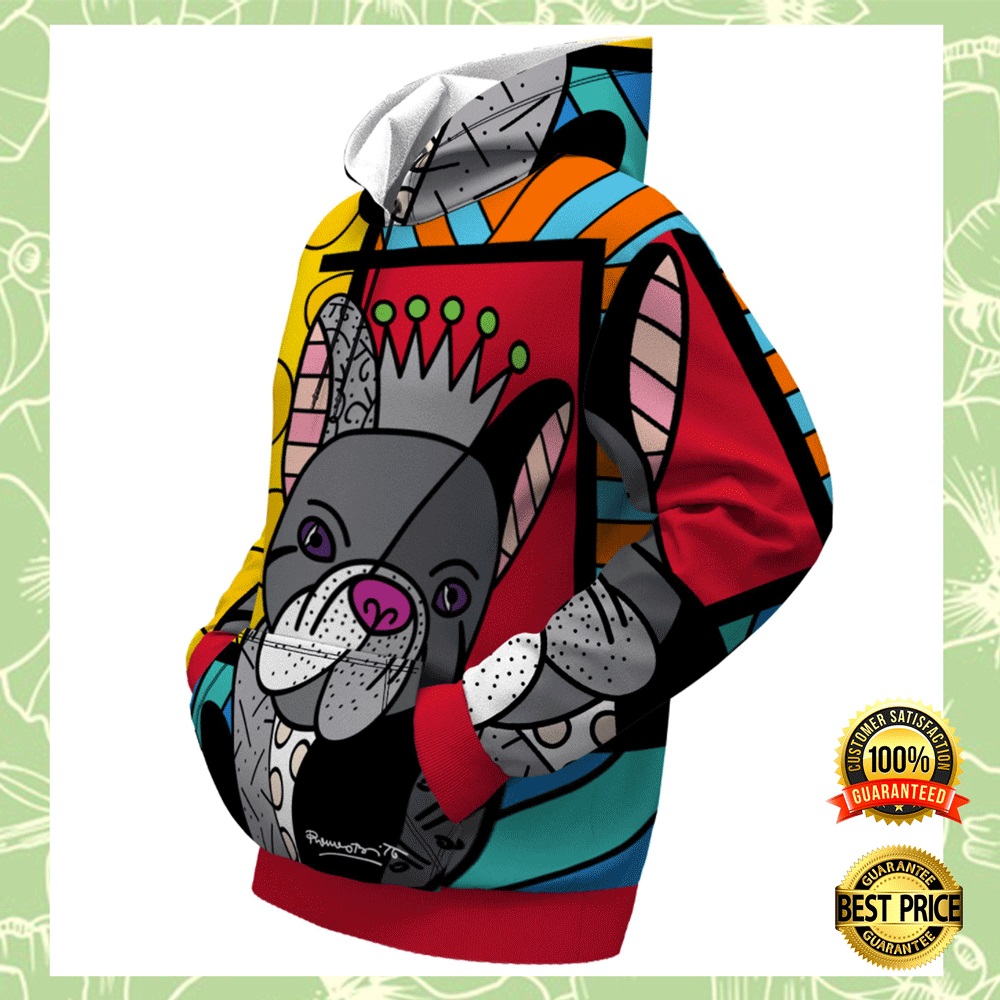 French bulldog by Romero Britto all over printed 3D hoodie 1 2