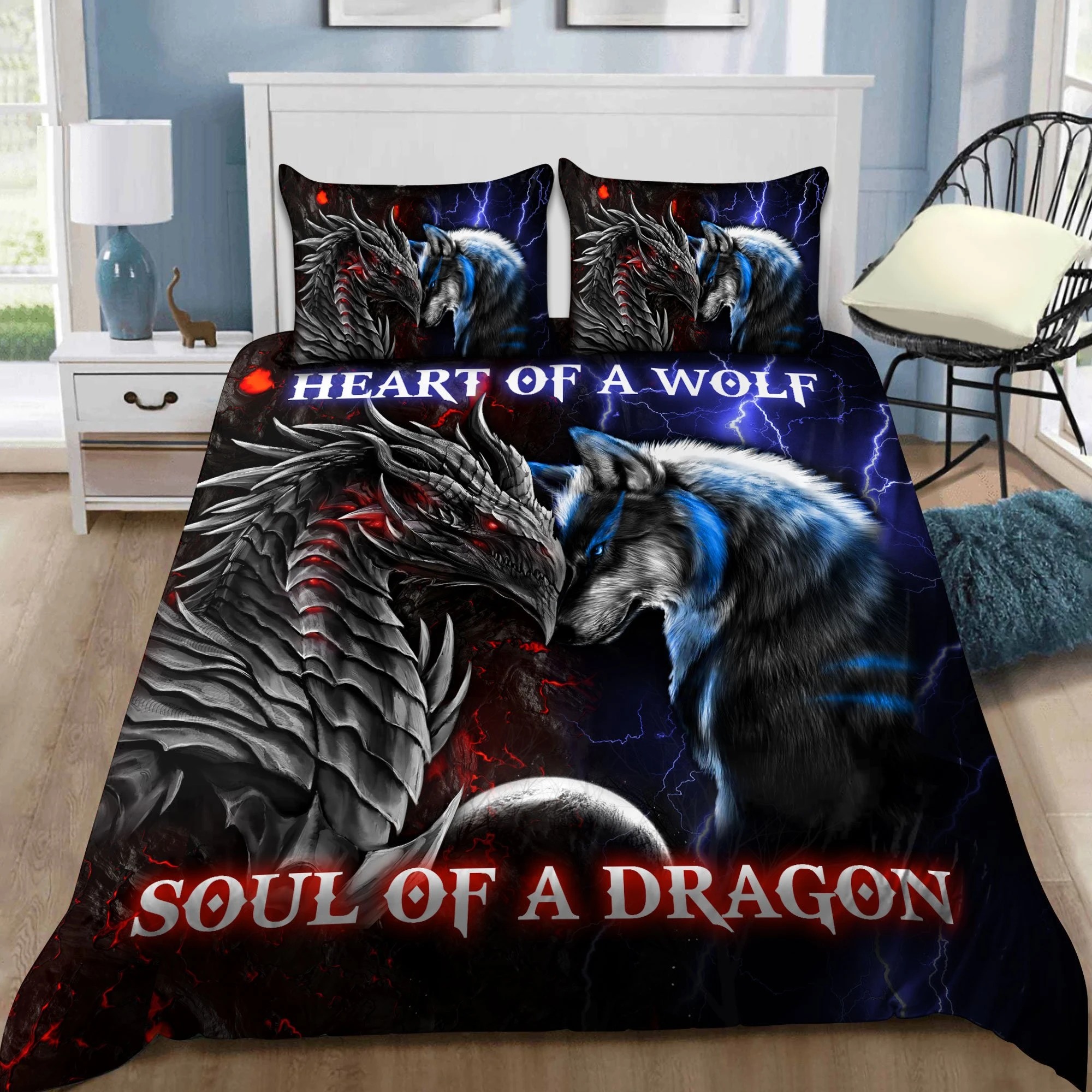 Heart of a wolf soul of a dragon bedding set – Hothot 290321