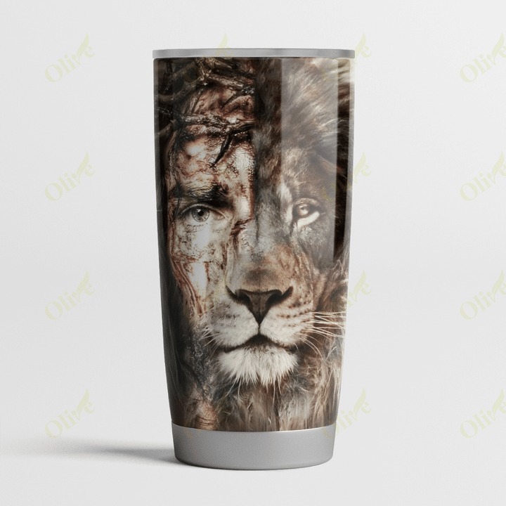 Jesus and lion the perfect combination tumbler 2