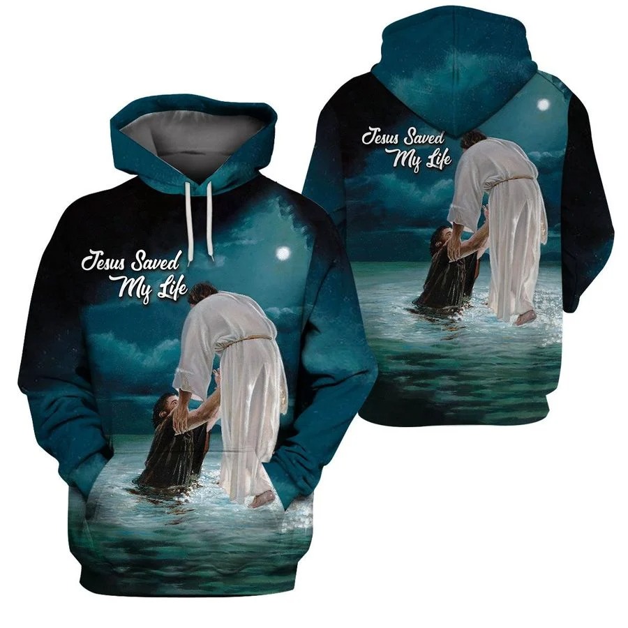 Jesus saved my life 3d all over printed hoodie