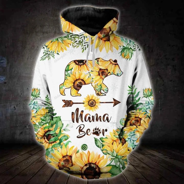 Mama bear floral flower 3d hoodie and legging 1