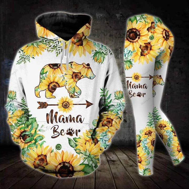 Mama bear floral flower 3d hoodie and legging