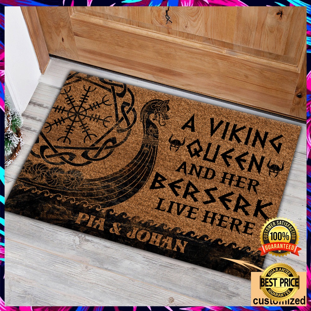 Personalized a viking queen and her berserk live here doormat 2
