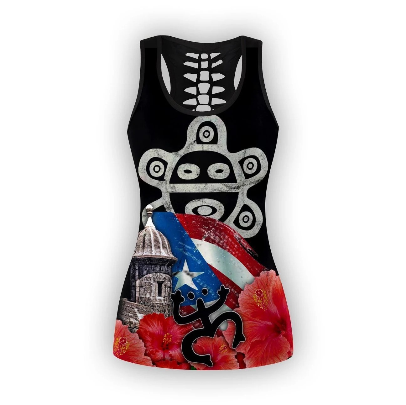 Puerto Rico Sol Taino Lover Legging and hollow tank top 1