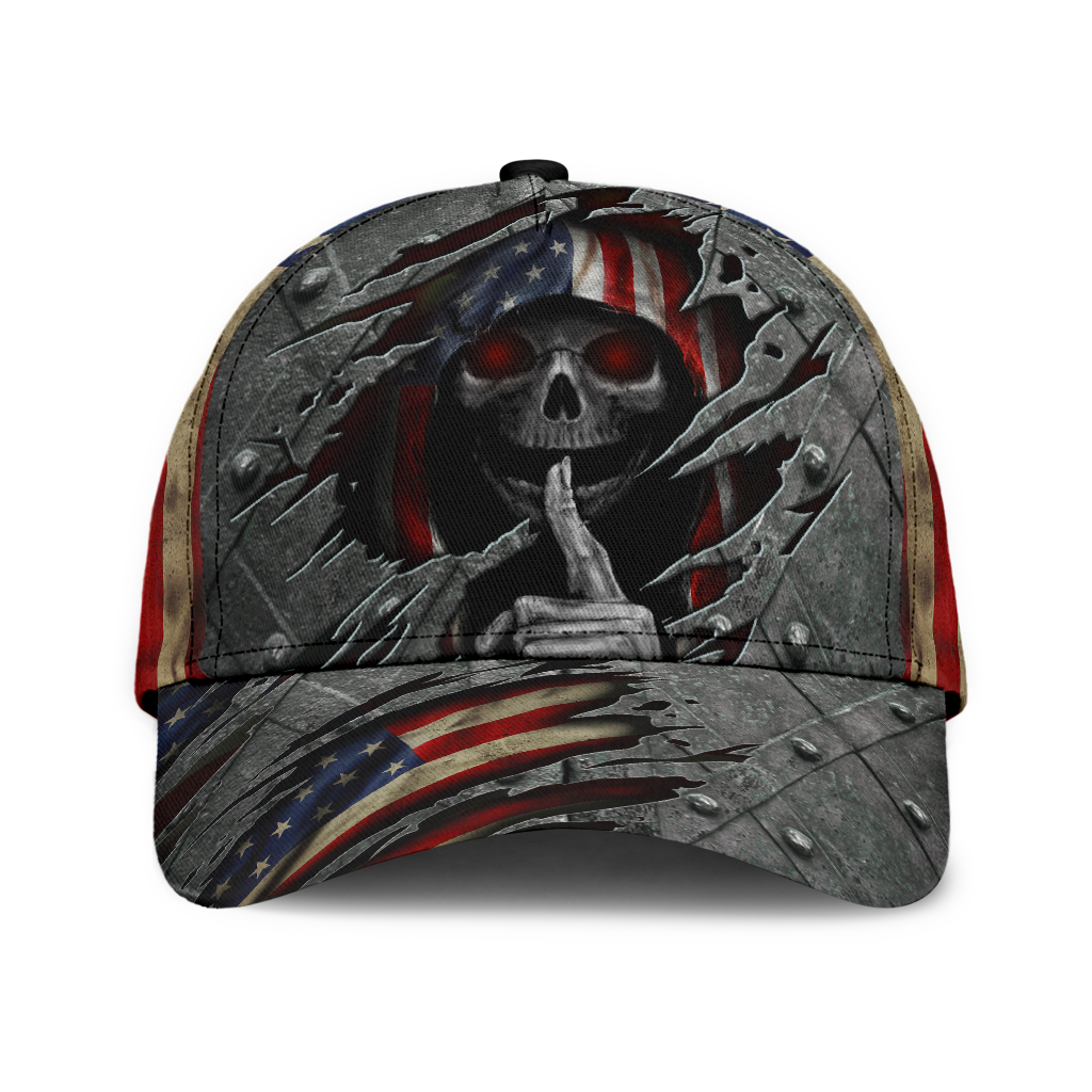 Skull American flag cap