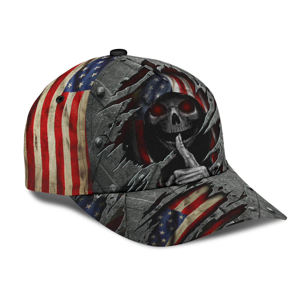 Skull American flag cap