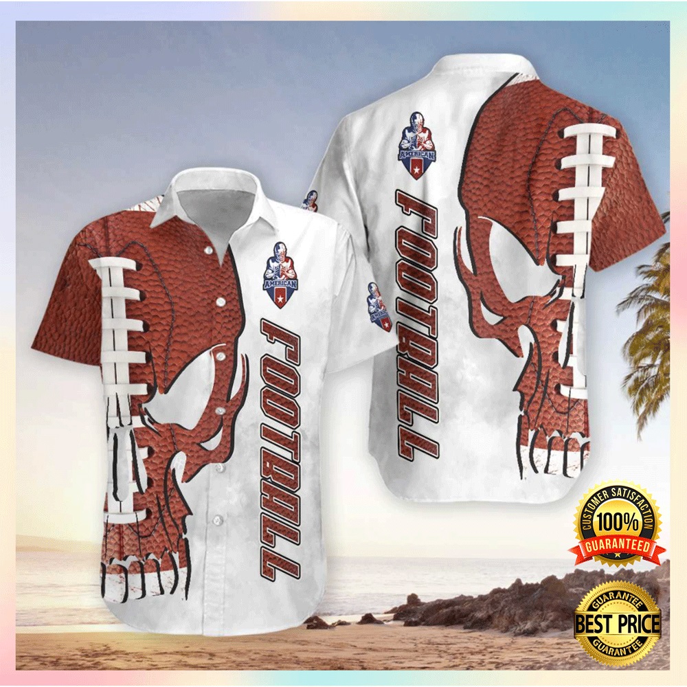 Skull American football hawaiian shirt2