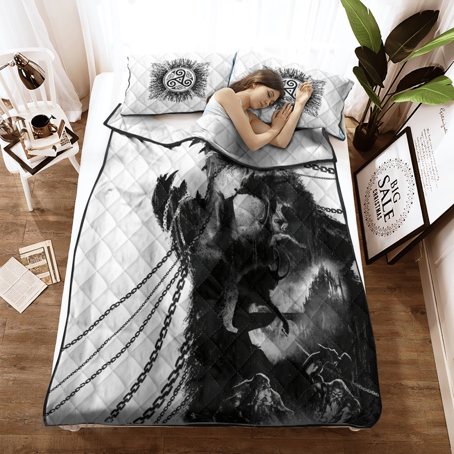 Viking wolf bedding set