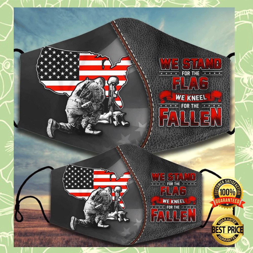 We stand for the flag we kneel for the fallen face mask 2