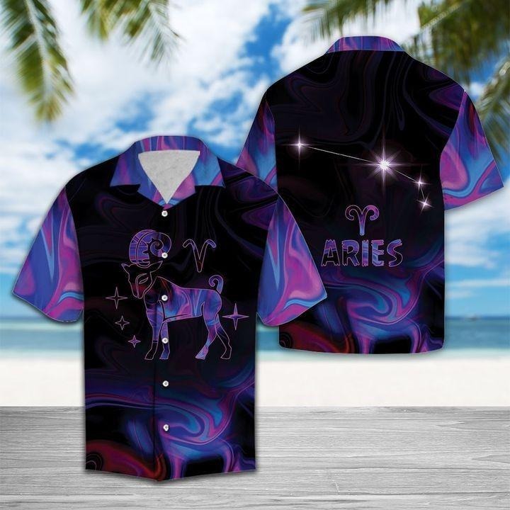 Zodiac Aries Horoscope Hawaiian Shirt