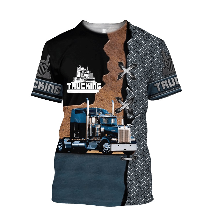 Blue truck metal all over print t shirt