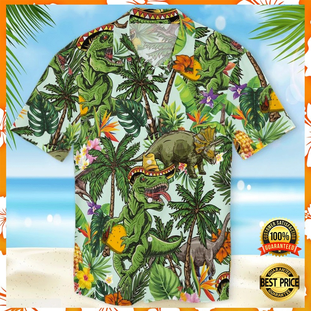 Dinosaur tropical hawaiian shirt2