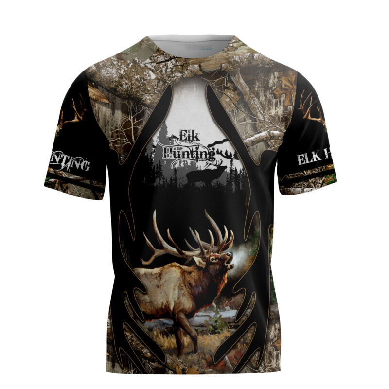 Elk hunting 3d all over printed t shirt