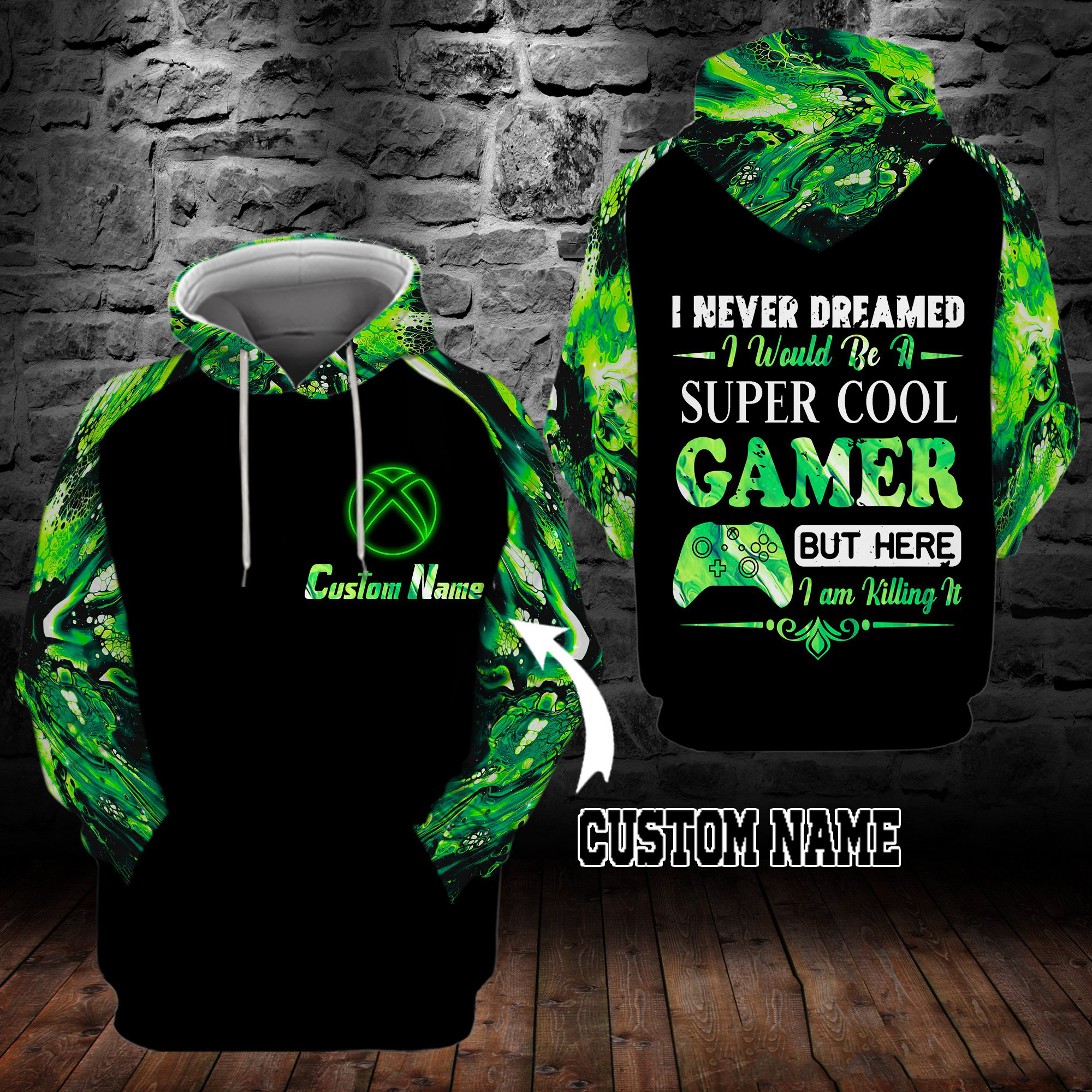 I never dreamed I would be a super cool gamer personalized custom name 3d hoodie