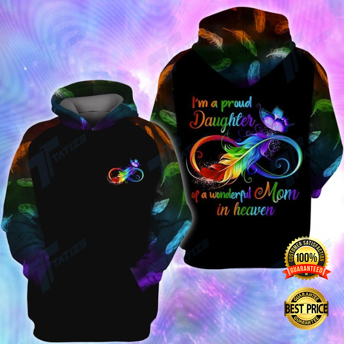 I m a proud daughter of a wonderful mom in heaven all over printed 3D hoodie 4 1