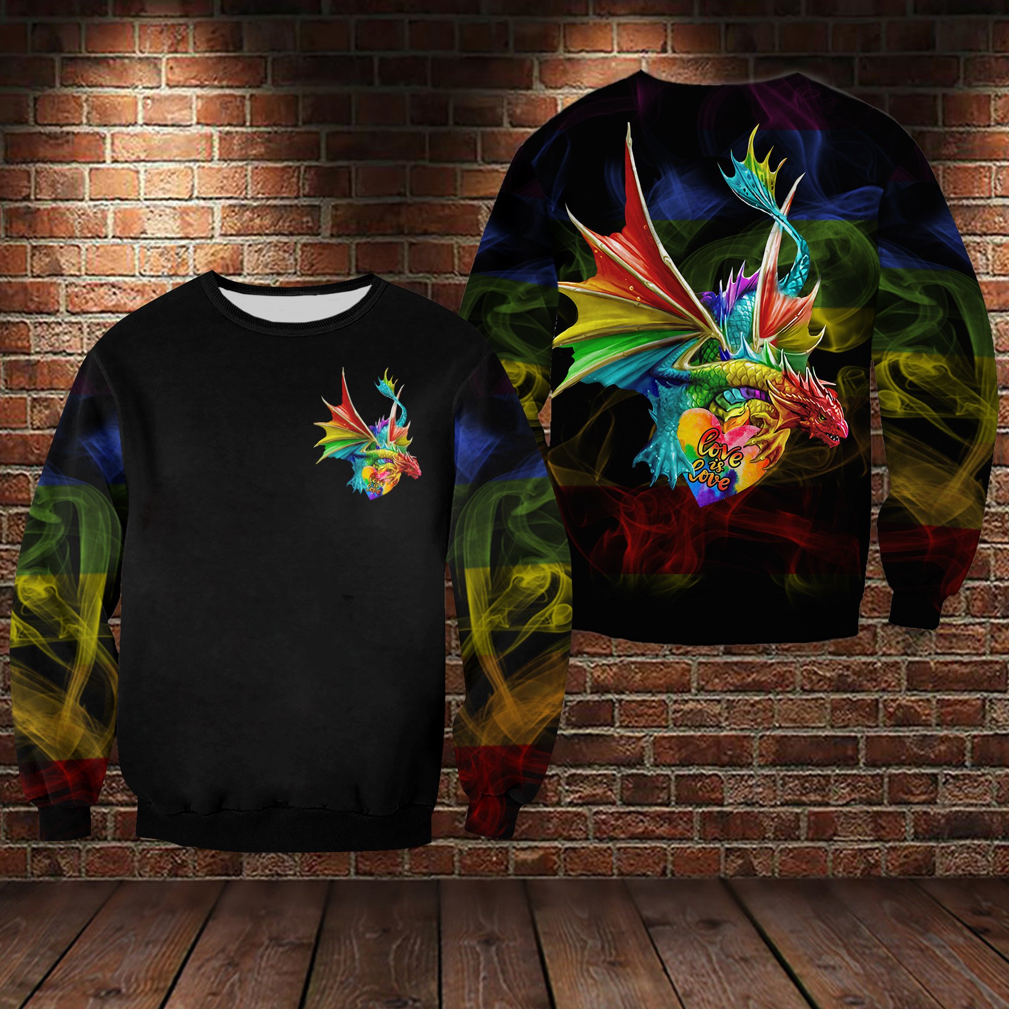 LGBT Dragon love is love 3d sweatshirt