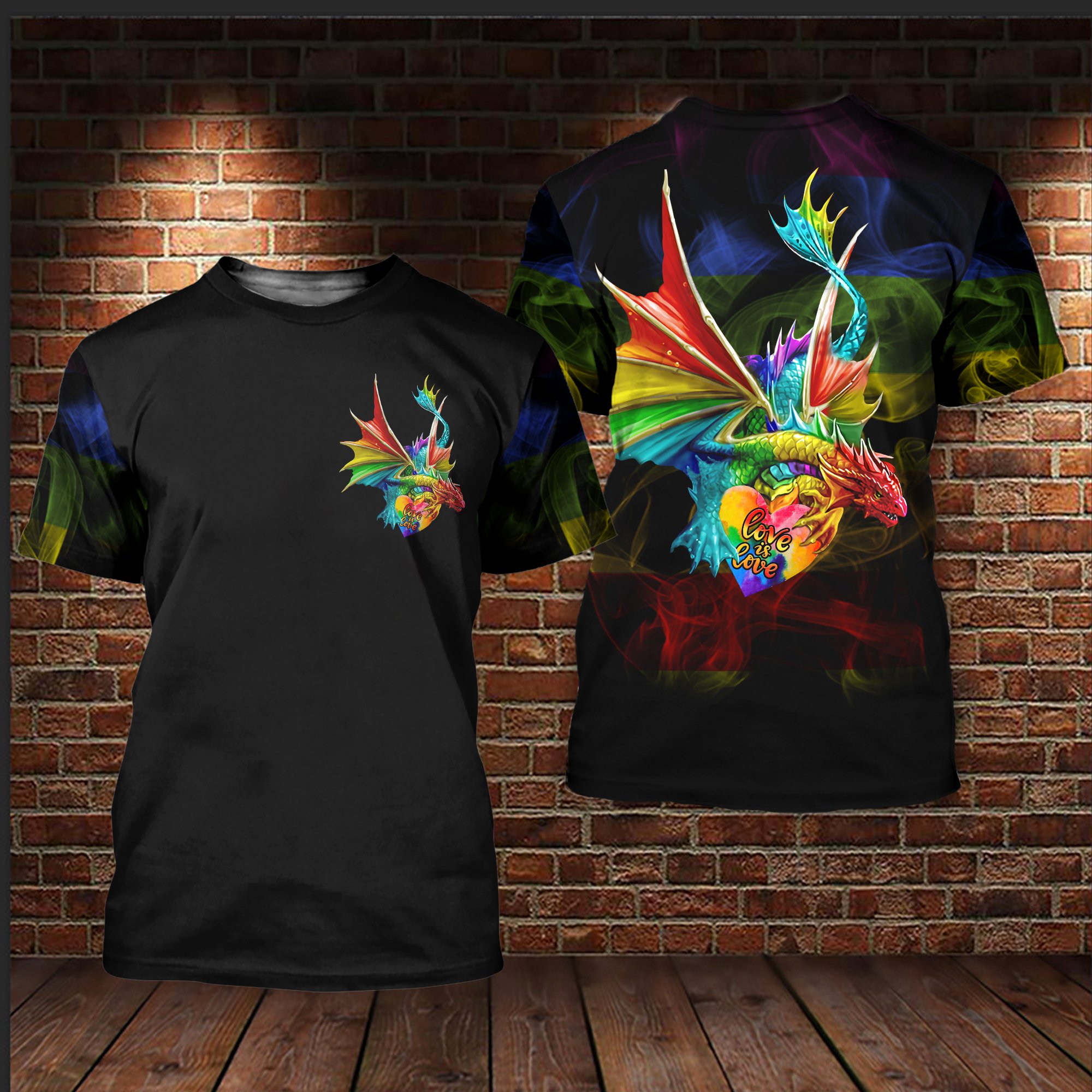 LGBT Dragon love is love 3d t shirt