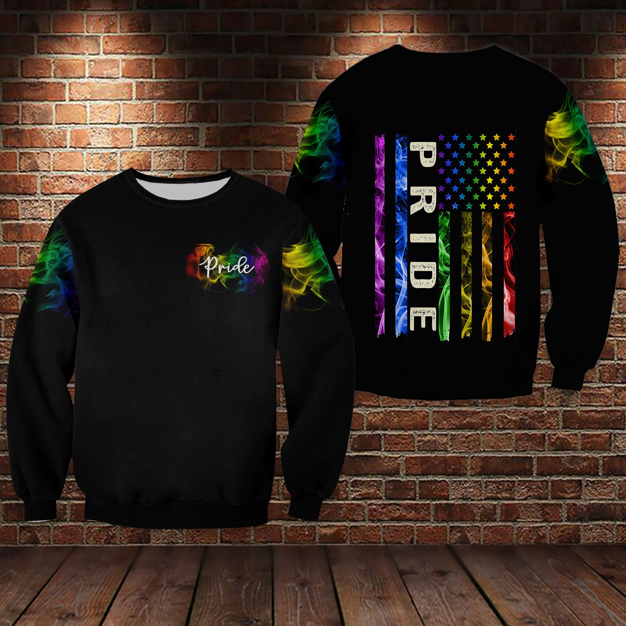 LGBT pride smoke vintage 3d sweatshirt