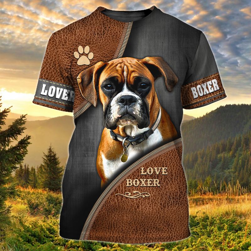 Love boxer dog 3D full print hoodie 4
