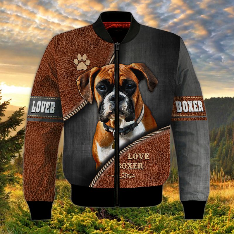 Love boxer dog 3D full print hoodie 6