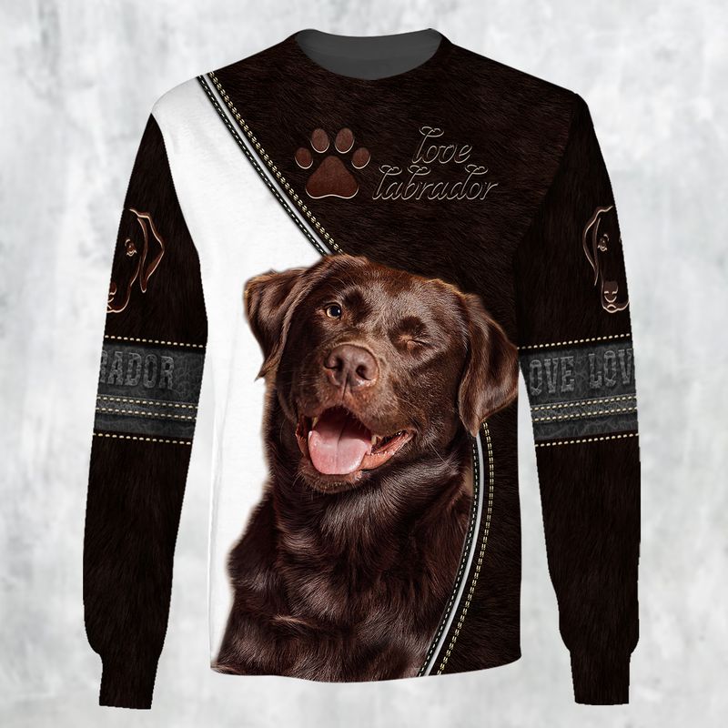 Love labrador black and white 3d full print hoodie and shirts 2