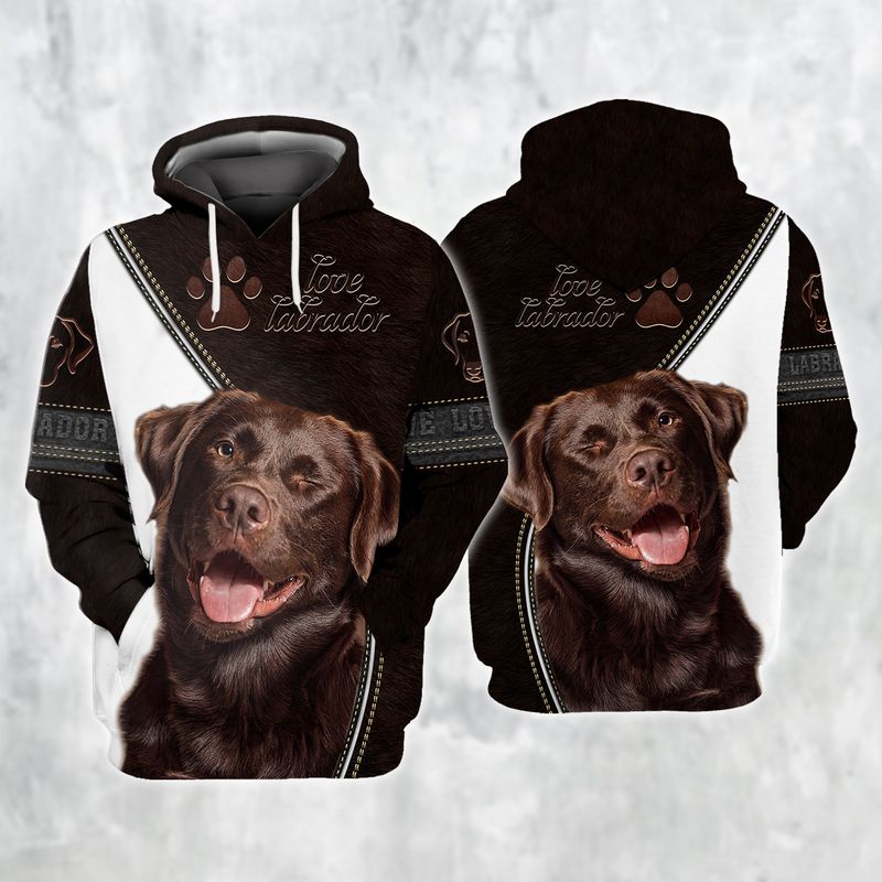 Love labrador black and white 3d full print hoodie and shirts