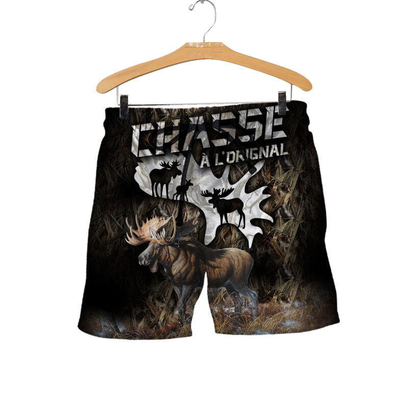 Love moose hunting 3d all over printed shorts