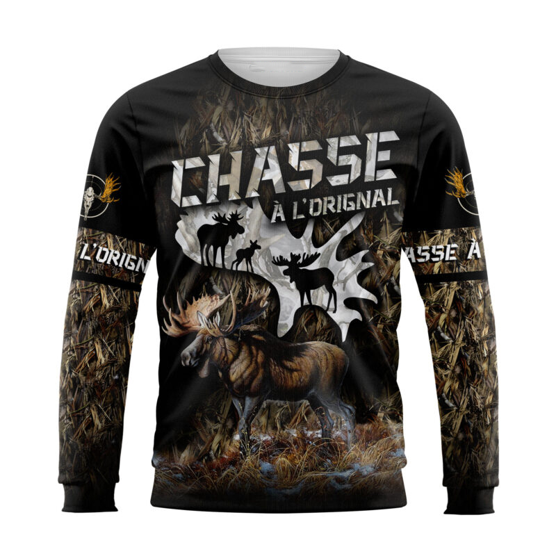 Love moose hunting 3d all over printed sweatshirt
