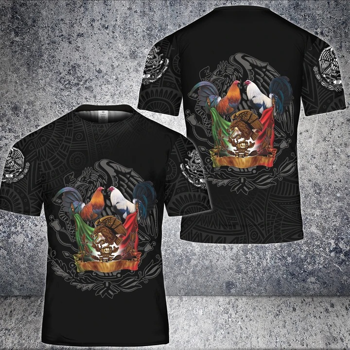 Mexico Flag Rooster 3D Shirt