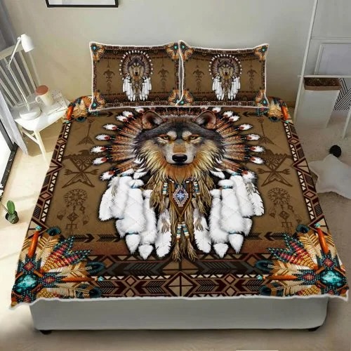 Native American wolf spirit bed set