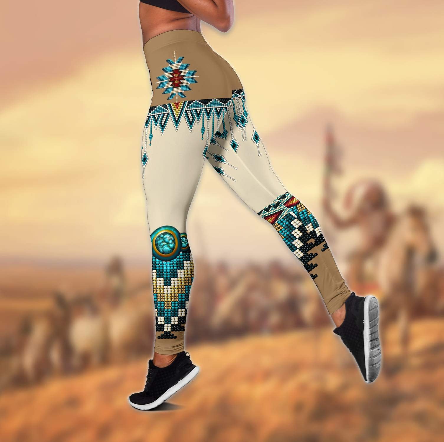 Native american 3D All Over Print Legging And Hollow Tank 1