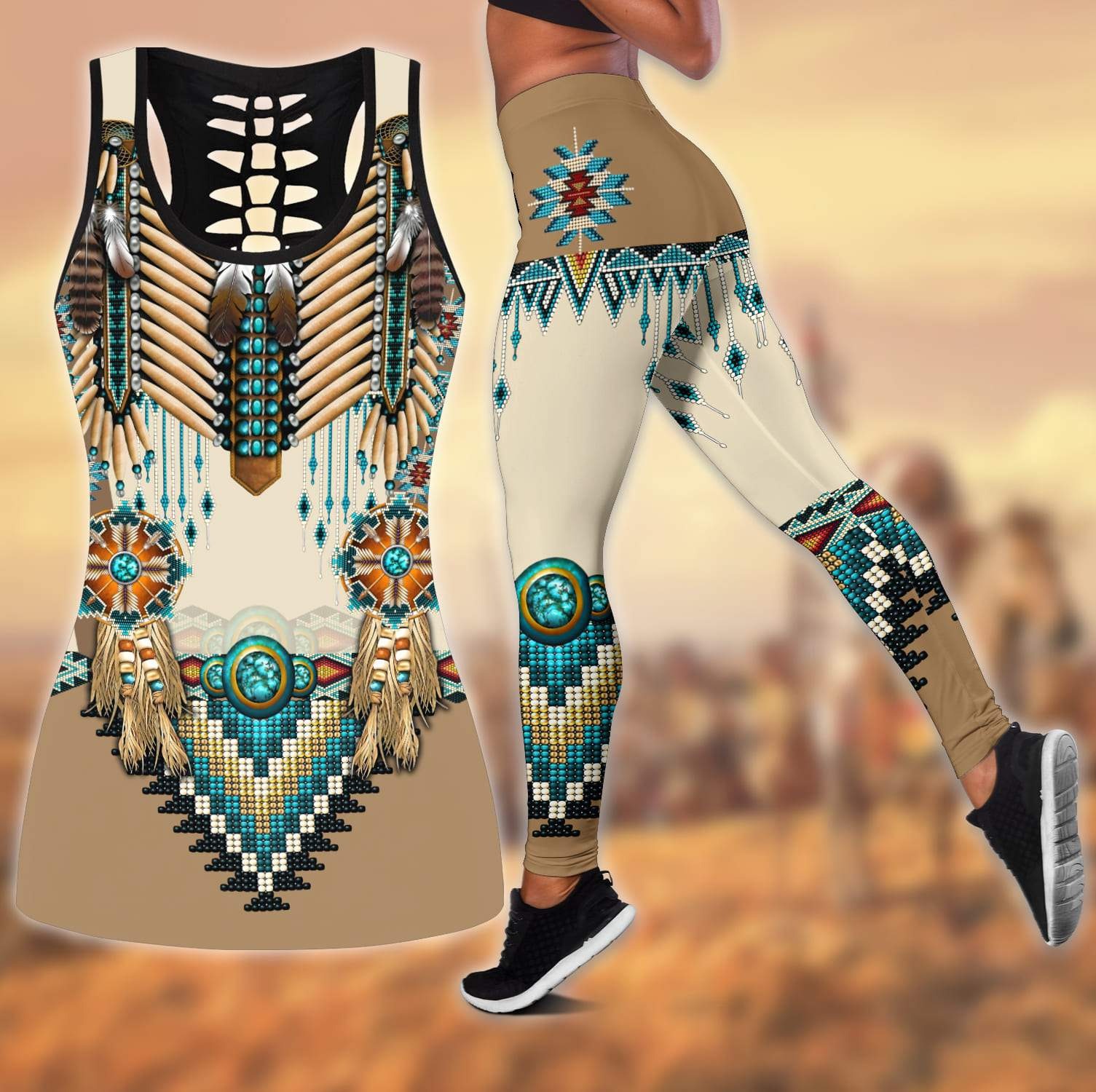 Native american 3D All Over Print Legging And Hollow Tank – Hothot 200421