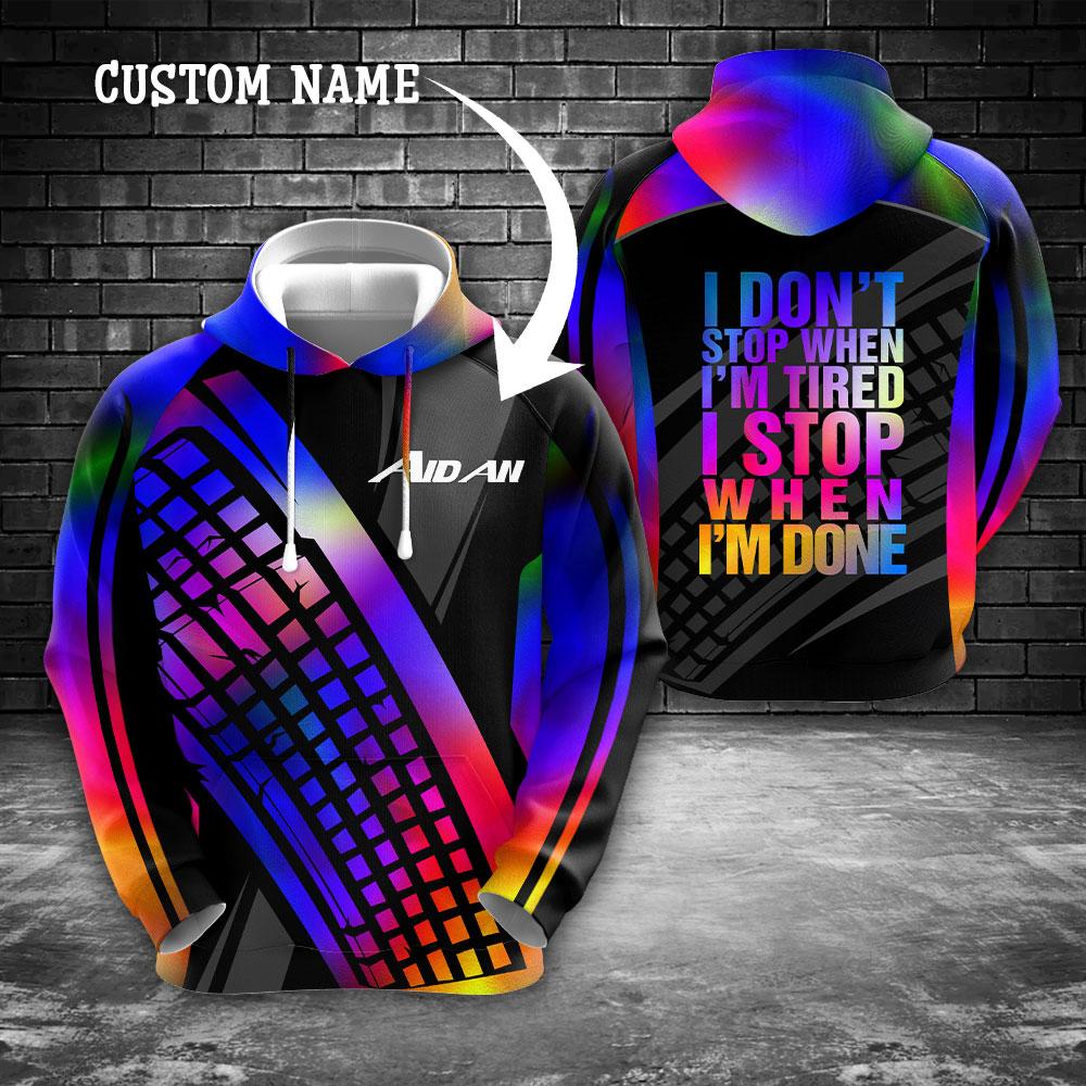 PC gamer I dont stop when Im tired I stop when Im done personalized custom name 3d hoodie