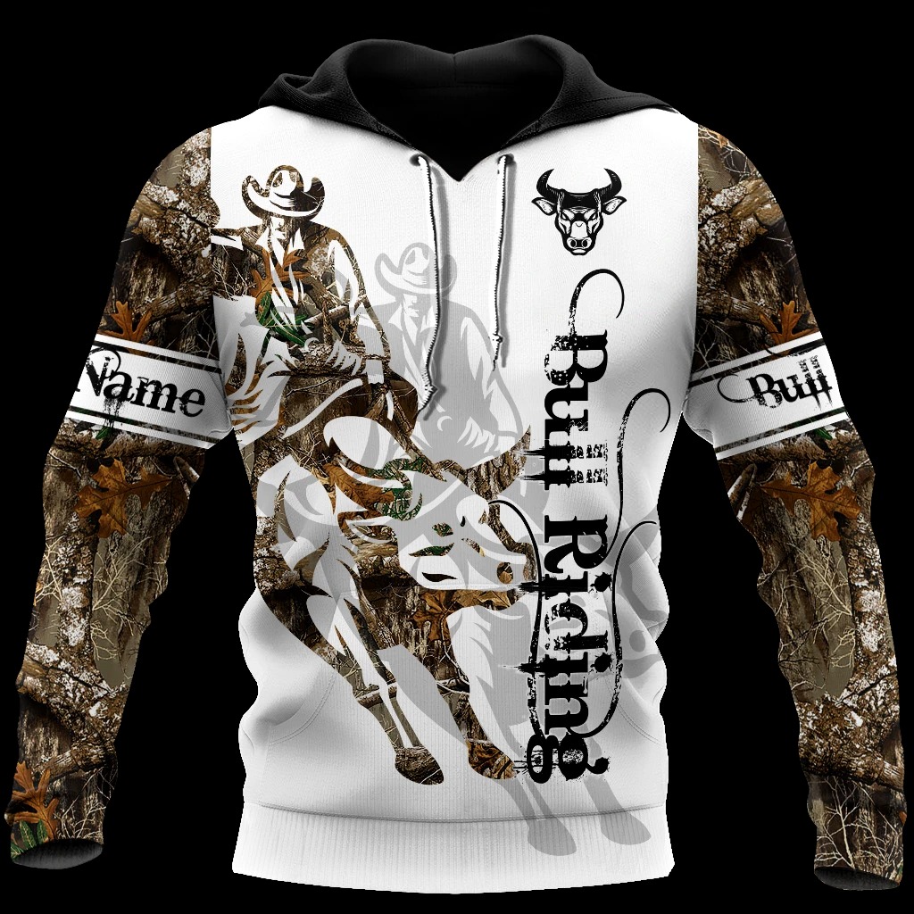 Personalized Name Bull riding tattoo 3d hoodie