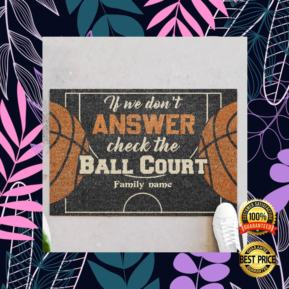 Personalized basketball if we don t answer check the ball court doormat 1 2