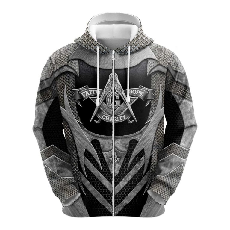 Personalized freemasonry armor 3d zip hoodie