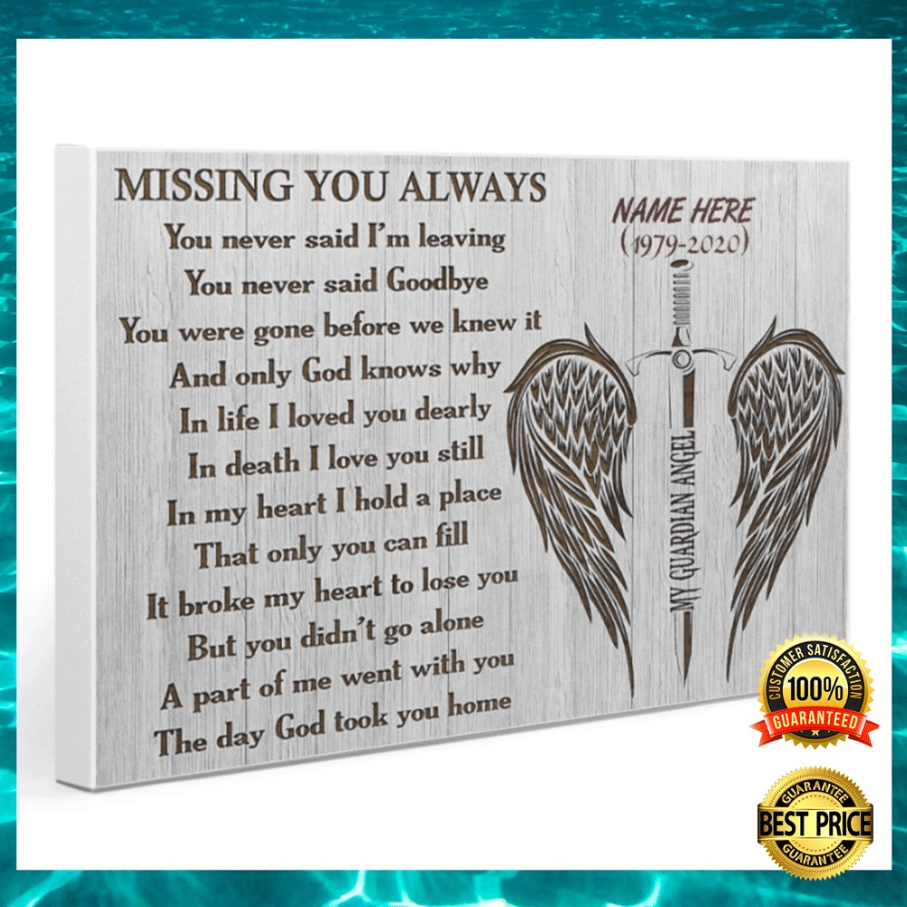 Personalized my guardian angel missing you always canvas2