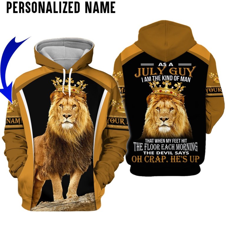 Personalized name July guy all over printed hoodie