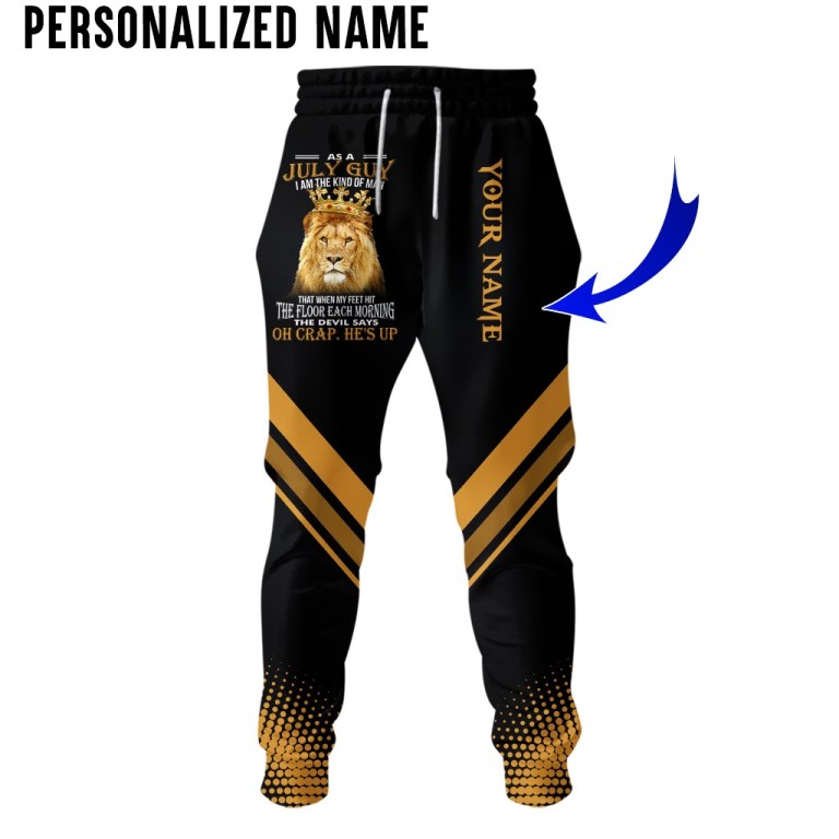 Personalized name July guy all over printed long pants