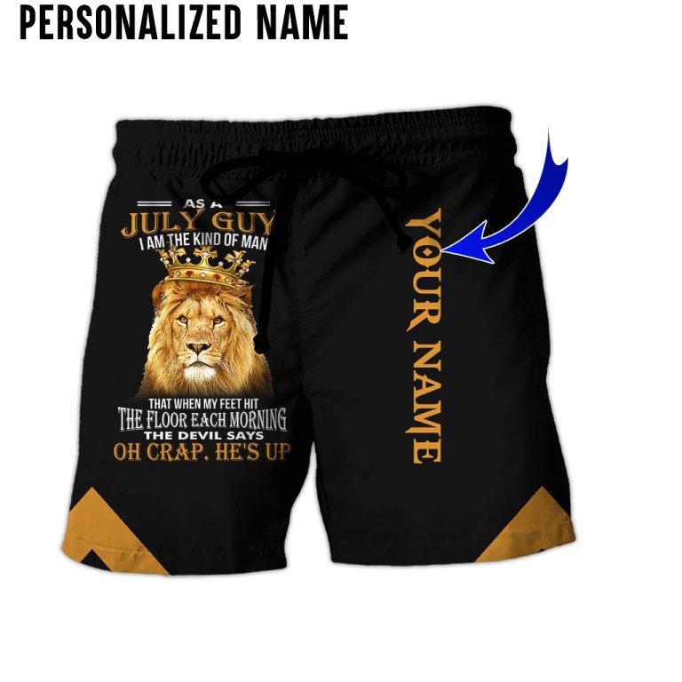 Personalized name July guy all over printed shorts
