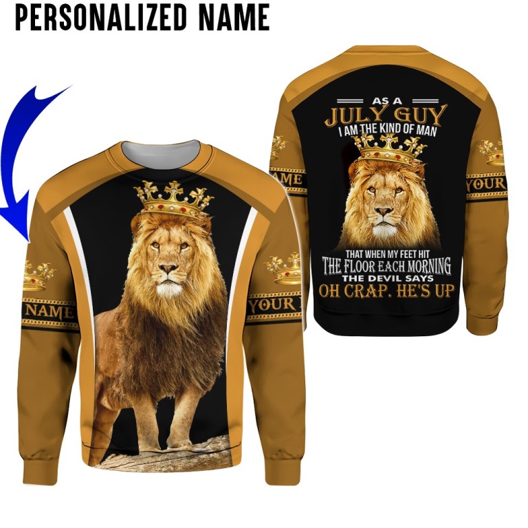 Personalized name July guy all over printed sweatshirt