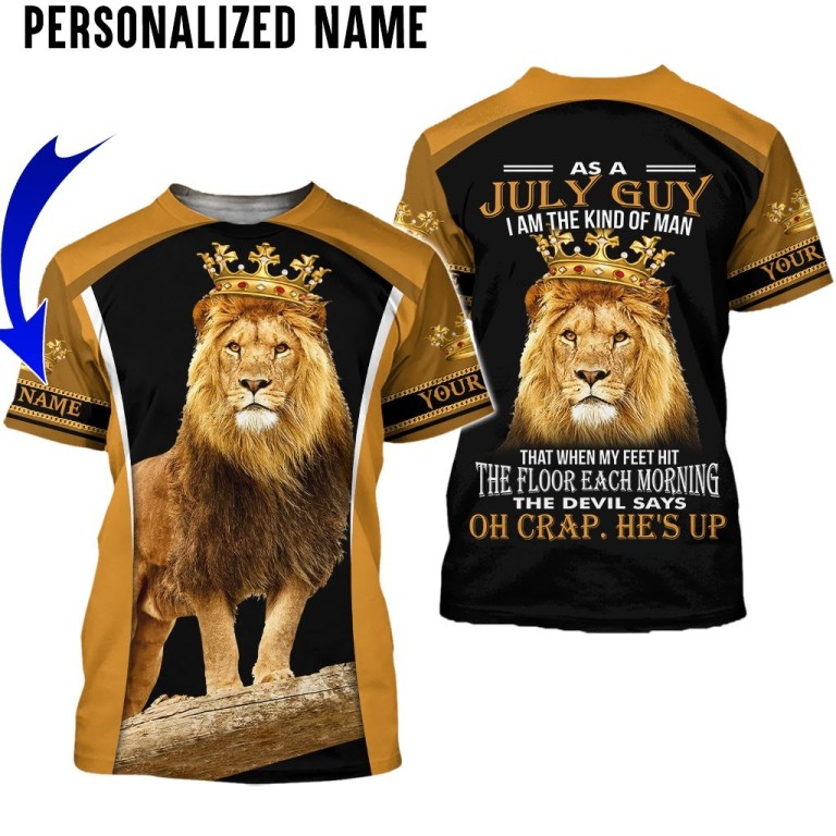 Personalized name July guy all over printed t shirt and hoodie