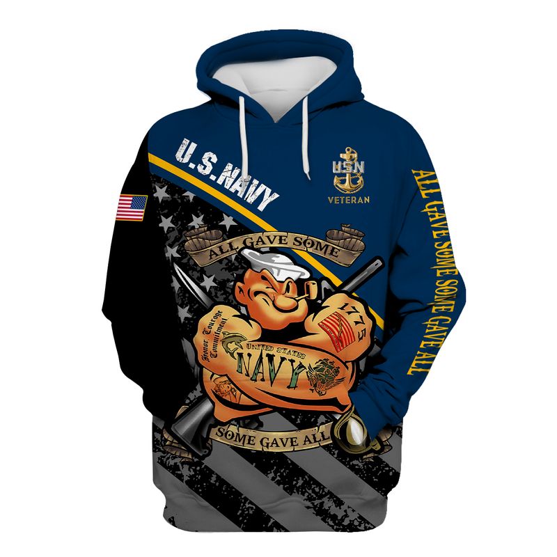 Popeye Navy veteran all gave some 3d hoodie