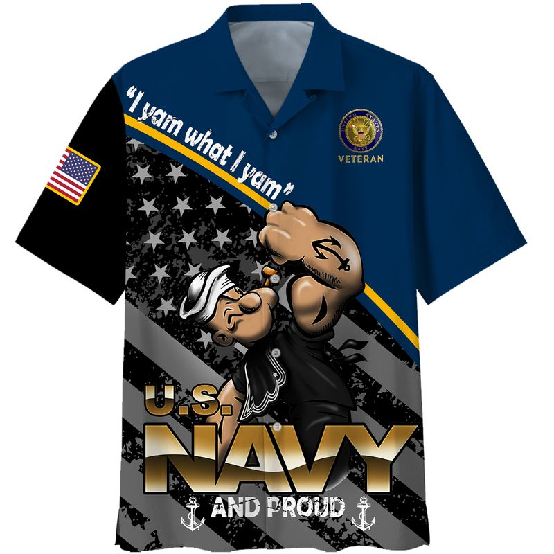 Popeye i yam what i yam US Navy Hawaiian shirt