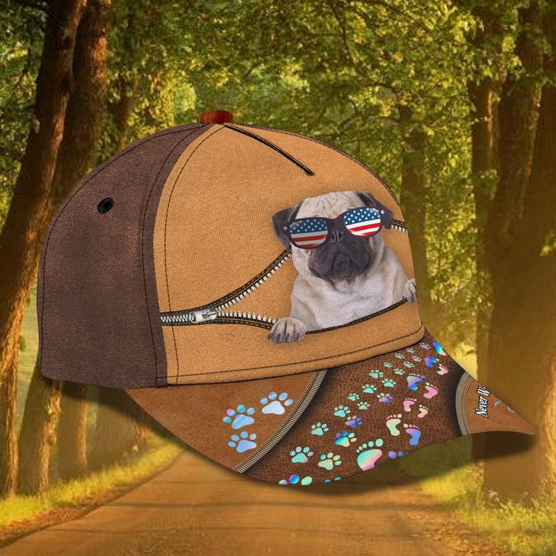 Pug never walk alone classic cap hat 1