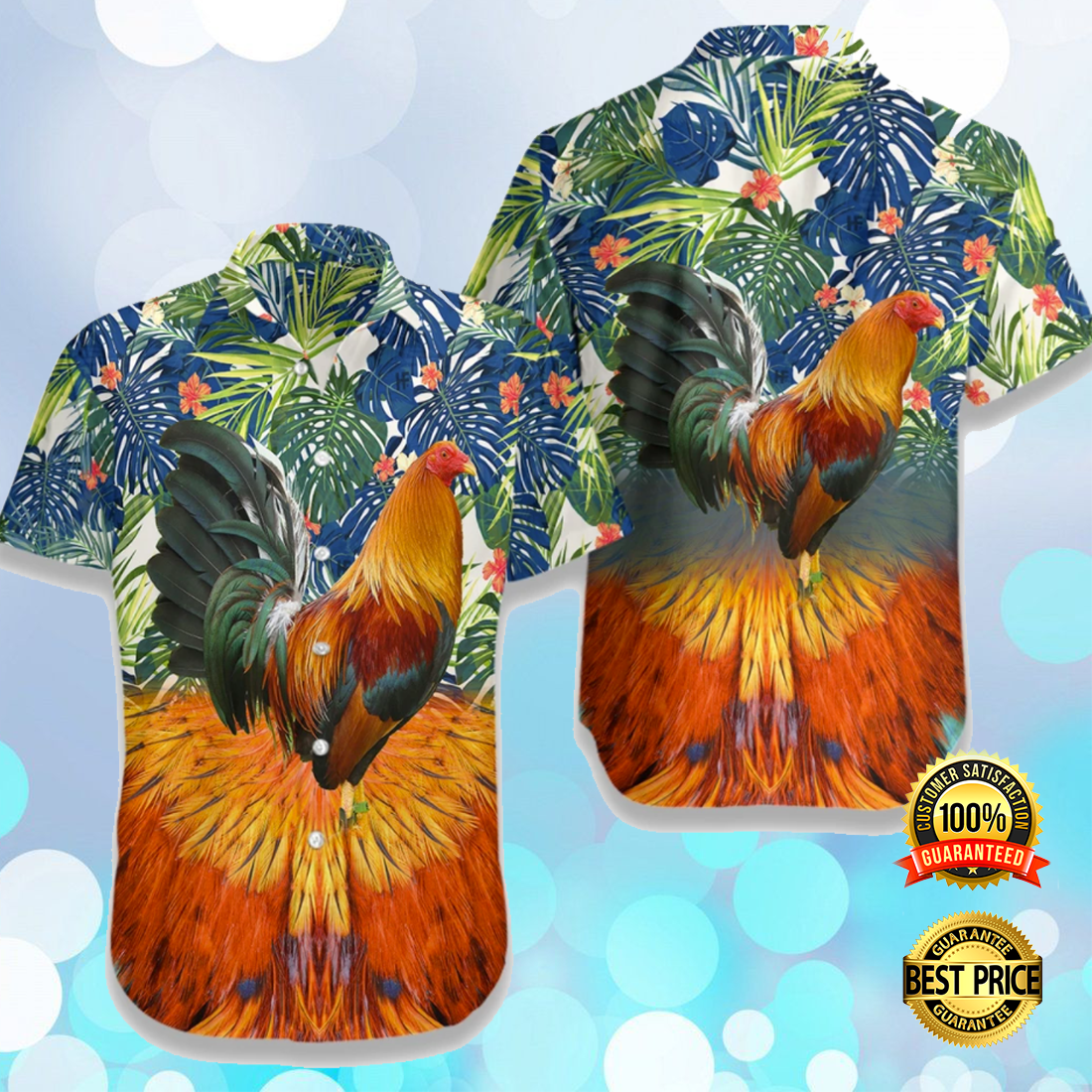 Rooster tropical hawaiian shirt 4