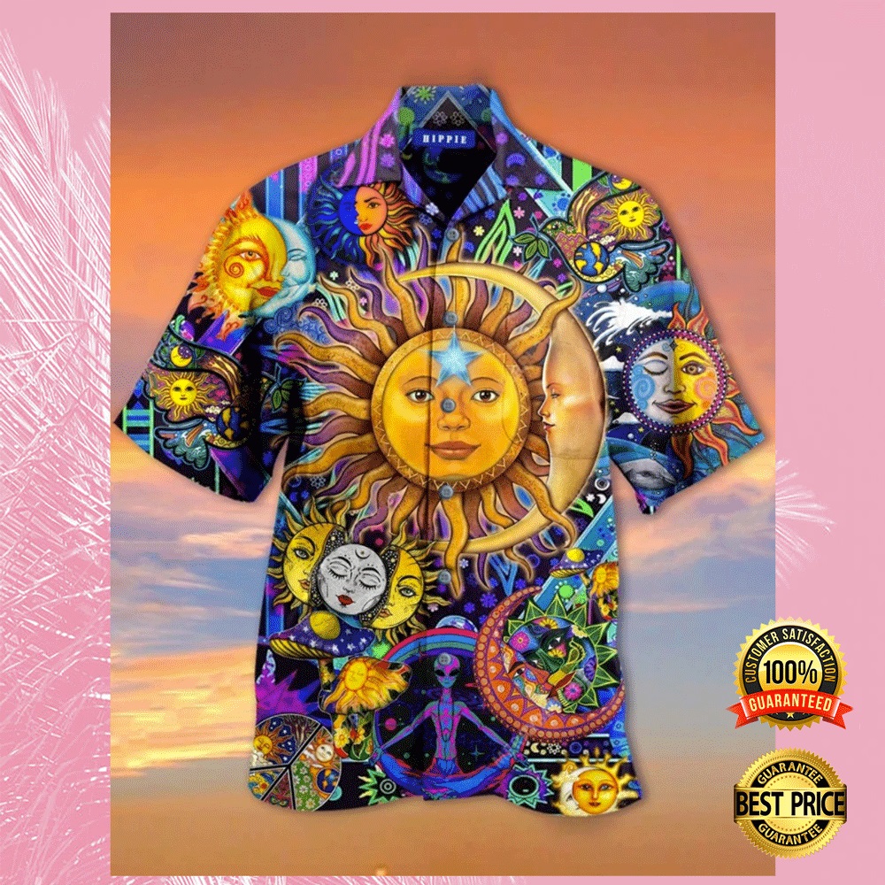 Sun and moon hippie hawaiian shirt1