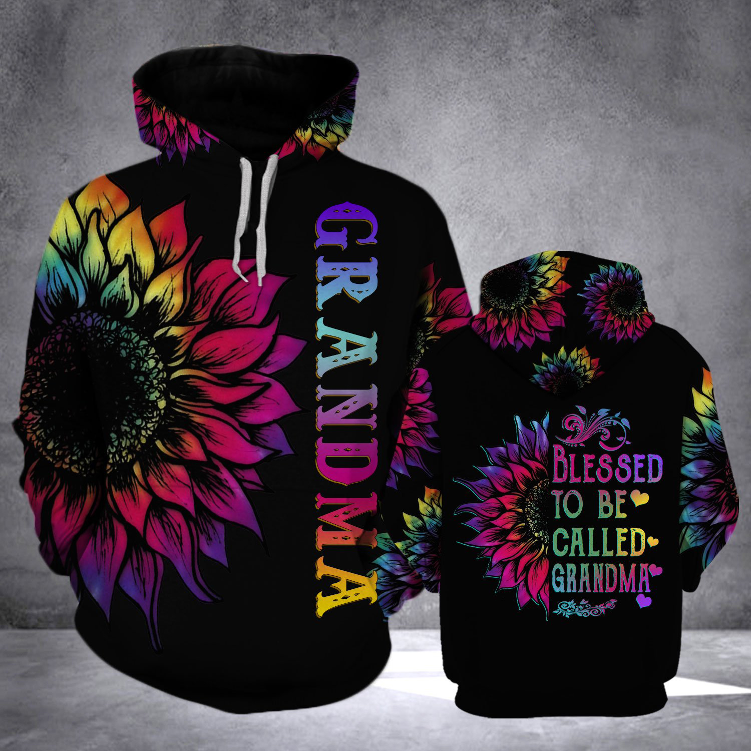 Sunflower Blessed to be called grandma 3d hoodie